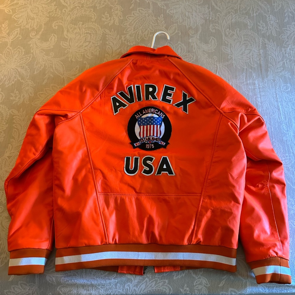 Avirex Men's Bold Orange Bomber Jacket